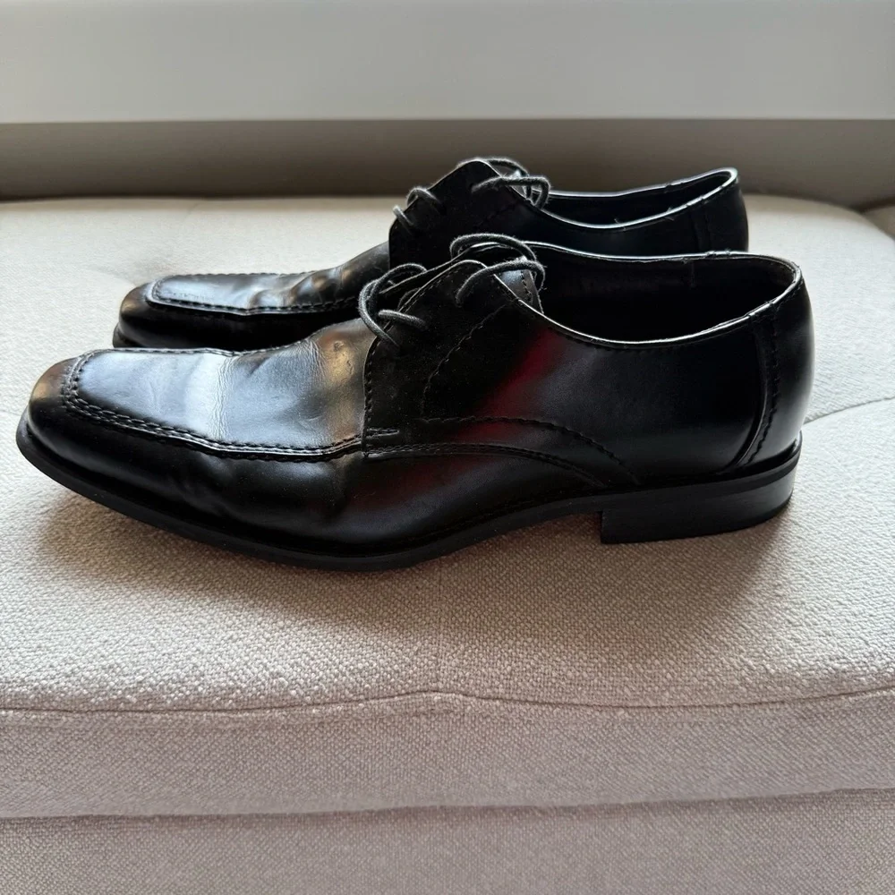 Natha Studio black leather oxford square toe dress shoes shoes size 9M